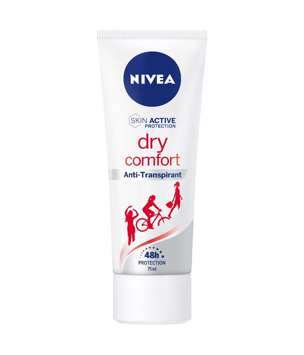 NIVEA Dry Comfort Crema Deodorante 75 ml - Protezione 24 ore, Delicato sulla pelle, con Minerali Naturali