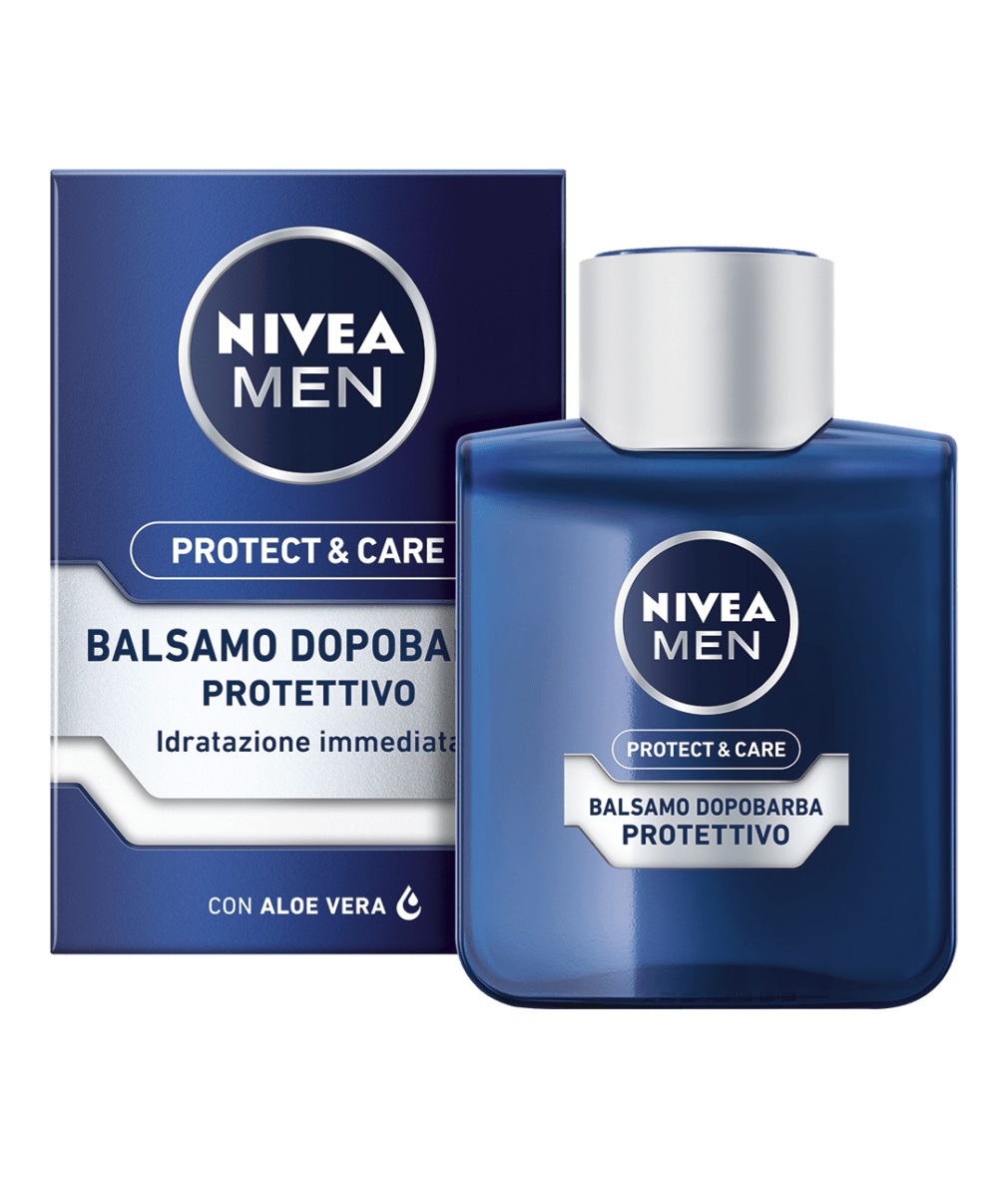 NIVEA Men Protect & Care Balsamo Dopobarba Protettivo Idratante 100 ml - Formula Delicata con Vitamina E e Provitamina B5 per Pelli Secche