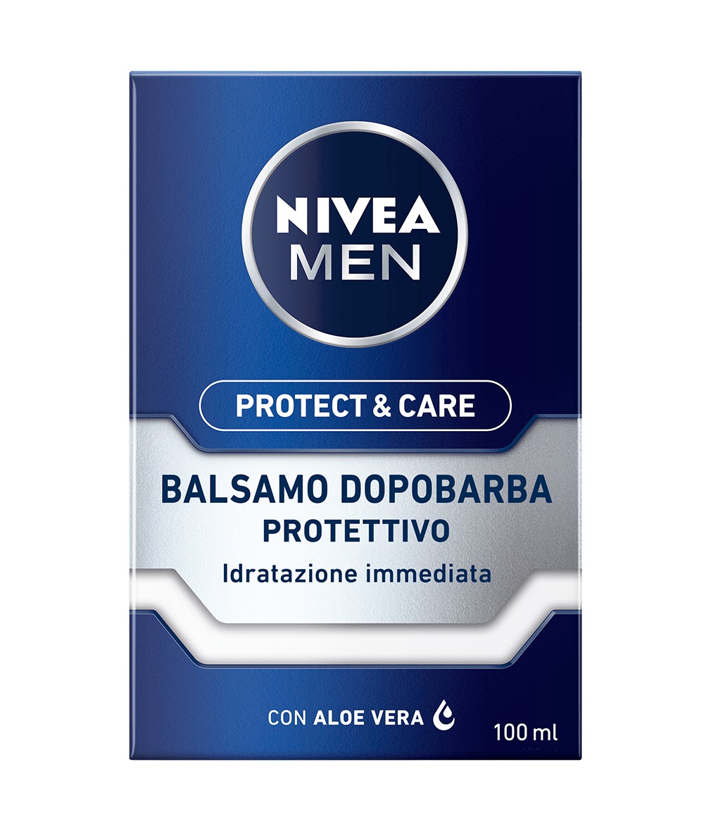NIVEA Men Protect & Care Balsamo Dopobarba Protettivo Idratante 100 ml - Formula Delicata con Vitamina E e Provitamina B5 per Pelli Secche