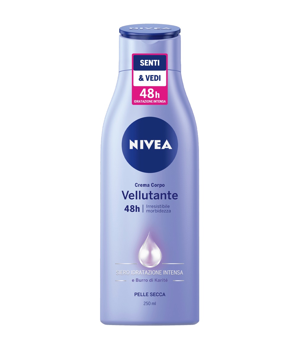 NIVEA Crema Corpo Vellutante 250 ml - Idratazione 48h per Pelle Morbida e Vellutata