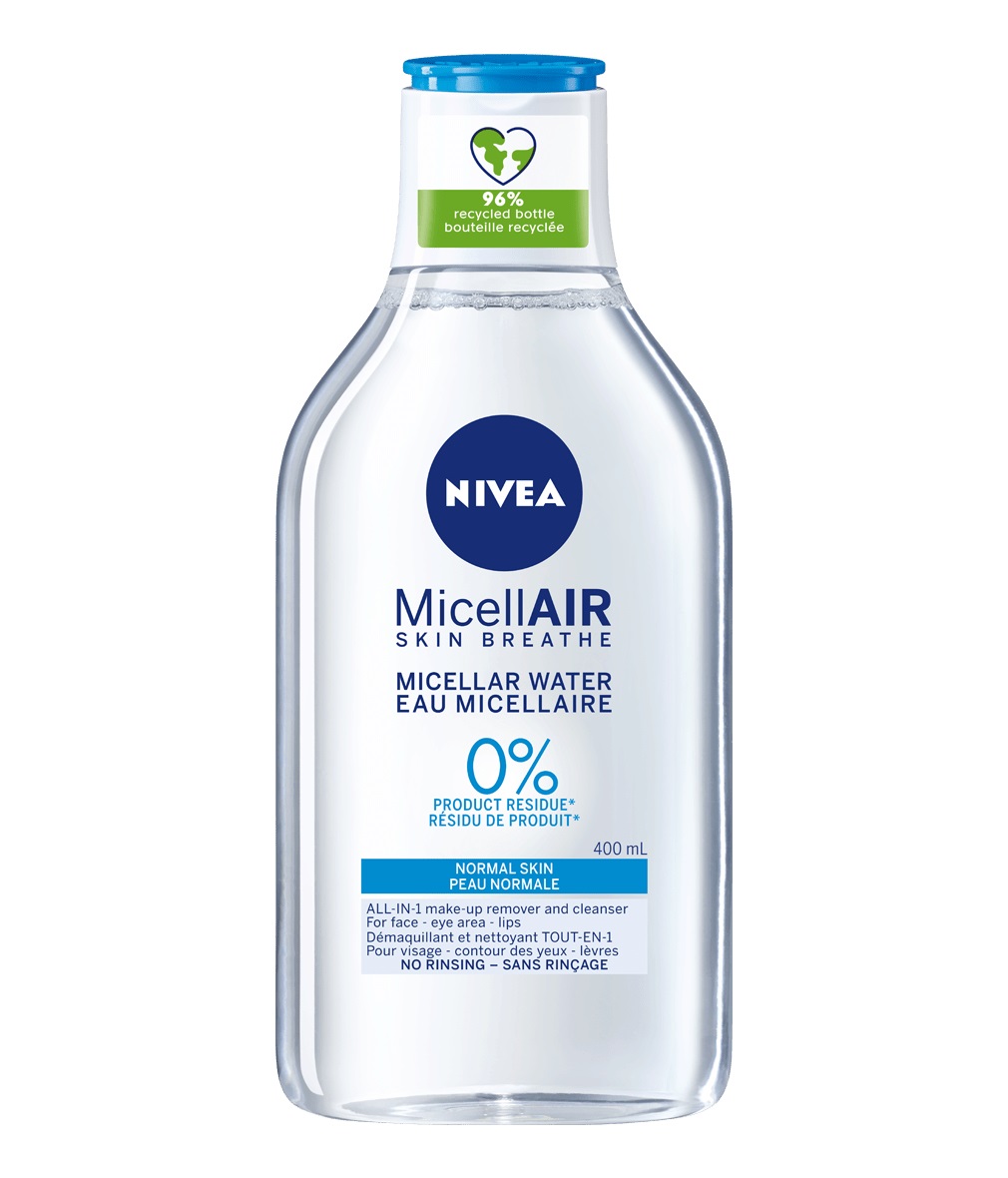 NIVEA MicellAIR 5in1 Acqua Micellare Rinfrescante 400 ml - Struccante Viso e Occhi per Pelli Normali con Amino Acid Complex e Vitamina E