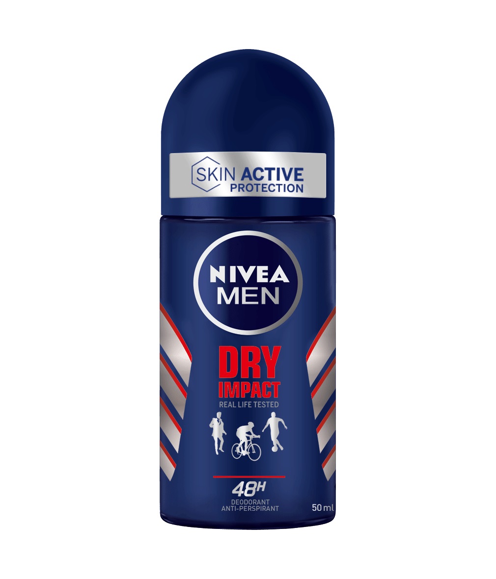 NIVEA Men Dry Impact Deodorante Roll-On 50 ml - Protezione Antitraspirante per 72 Ore
