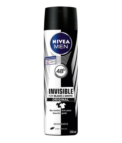 NIVEA Men Black & White Invisible Original Deodorante Spray Antitraspirante 150 ml - Protezione fino a 72 ore, Anti-aloni e Anti-macchie