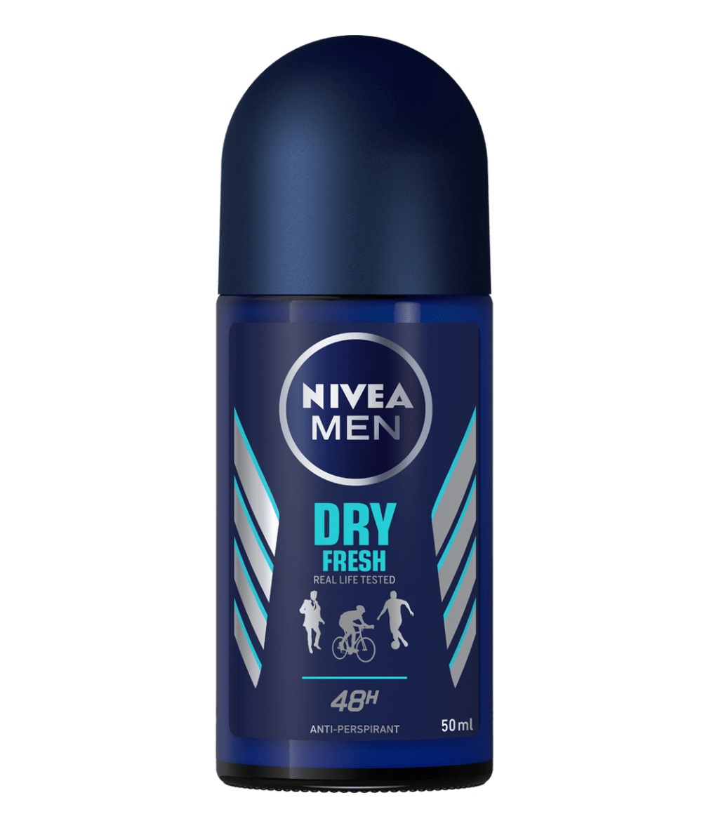 NIVEA Men Dry Fresh Deodorante Roll-On 50 ml - Protezione 48h contro il sudore con formula Dual Active