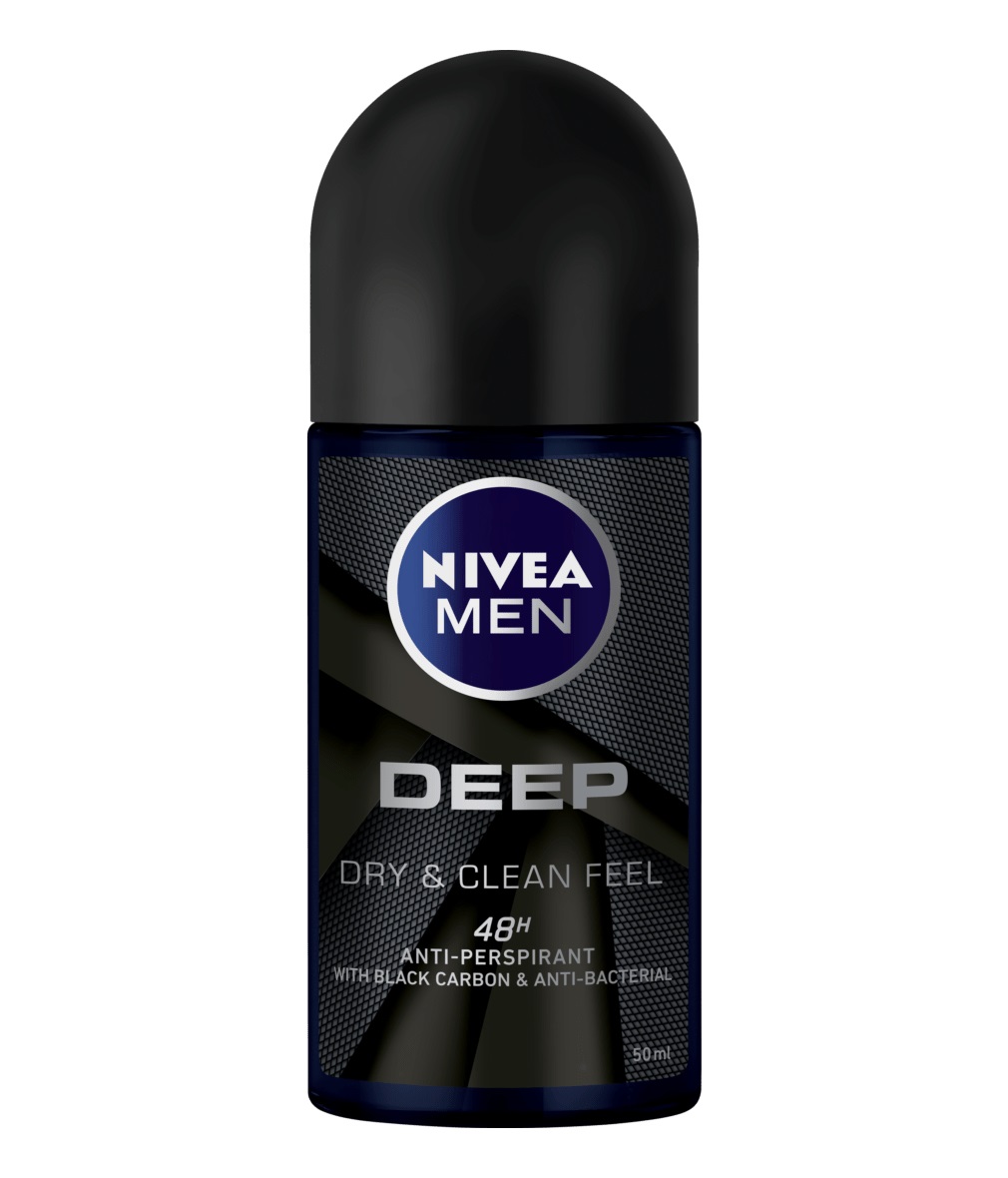 NIVEA Men Deep Deodorante Roll-On 50 ml - Antitraspirante con Carbone Attivo
