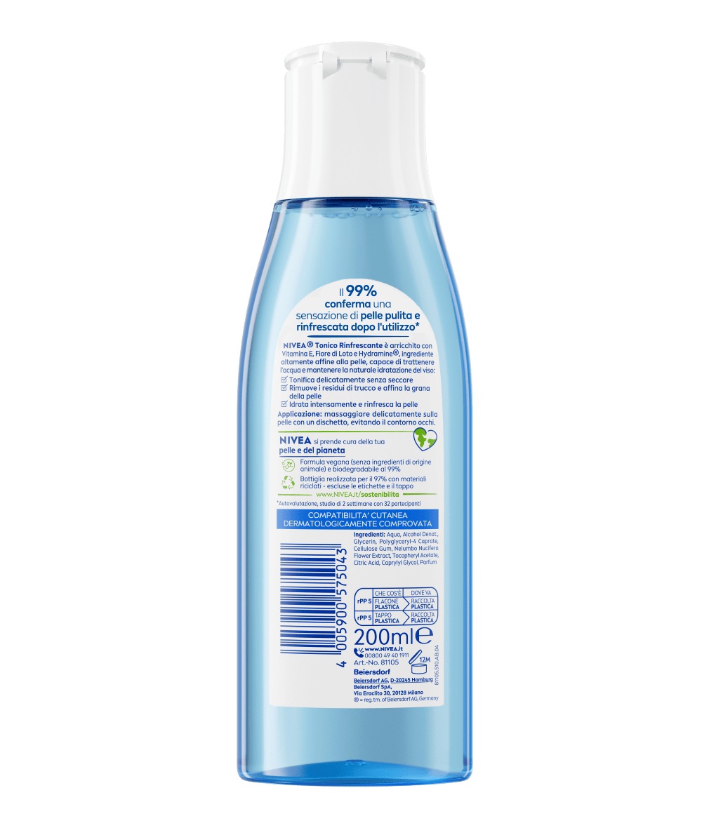 NIVEA Tonico Rinfrescante 200 ml - Tonifica e Rivitalizza con Vitamina E e Hydra IQ