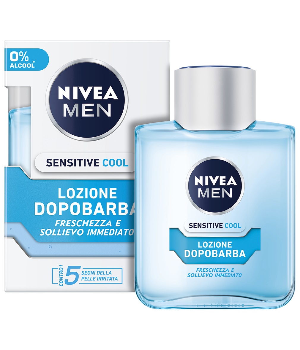 NIVEA Men Sensitive Cool Lozione Dopobarba 100 ml - Rinfrescante, Lenitiva e Senza Alcool