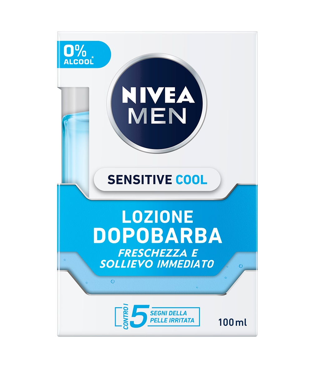 NIVEA Men Sensitive Cool Lozione Dopobarba 100 ml - Rinfrescante, Lenitiva e Senza Alcool