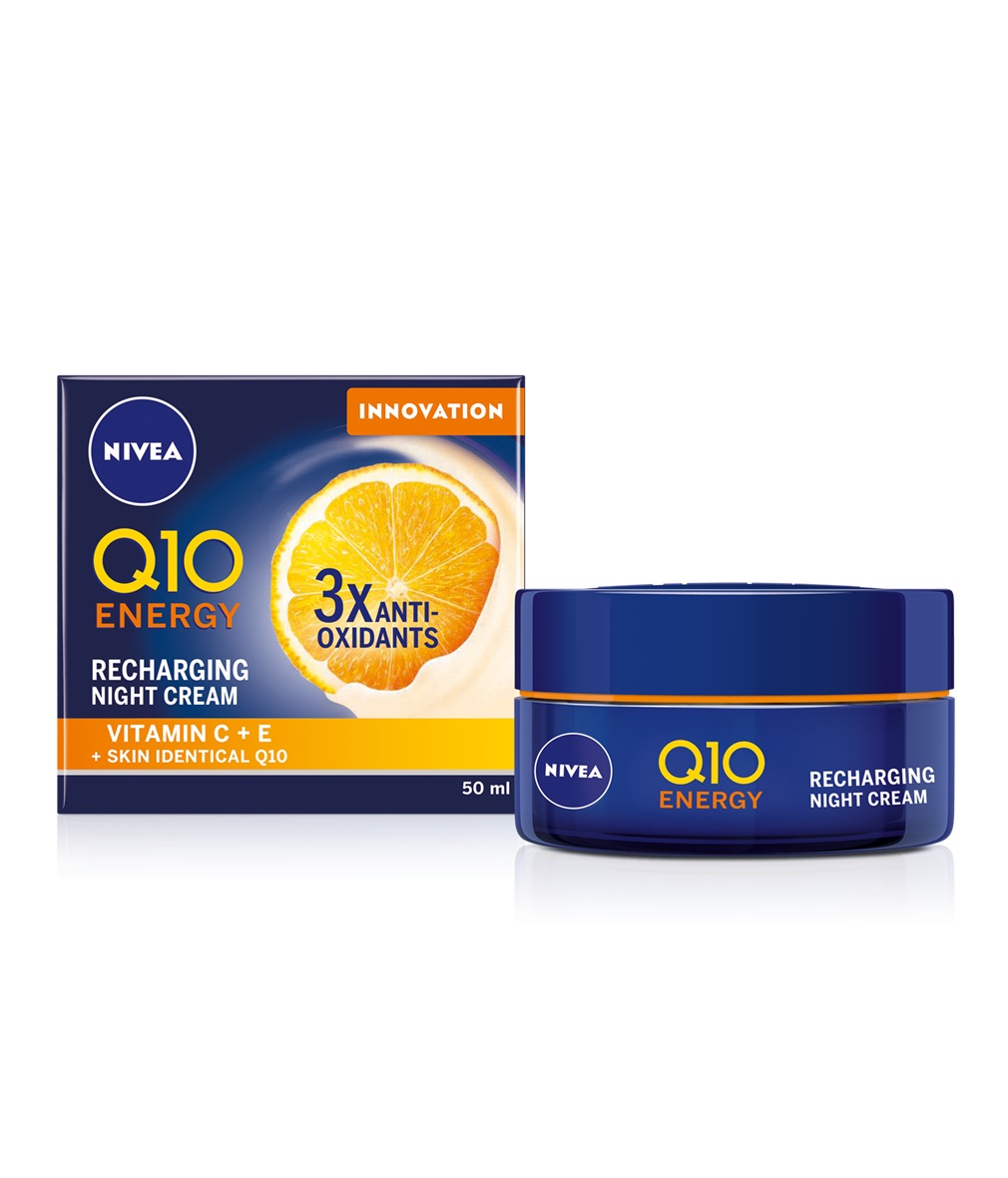 NIVEA Q10 Energy Crema Notte Rigenerante Antirughe con Vitamina C e Coenzima Q10, 50 ml
