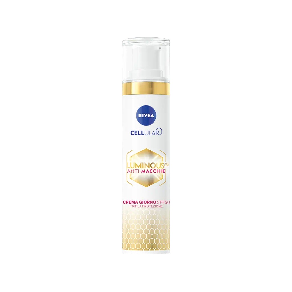 NIVEA Cellular Luminous 630 Anti-Macchie Crema Giorno SPF 50 - 40 ml, Tripla Protezione con Acido Ialuronico e Vitamina E