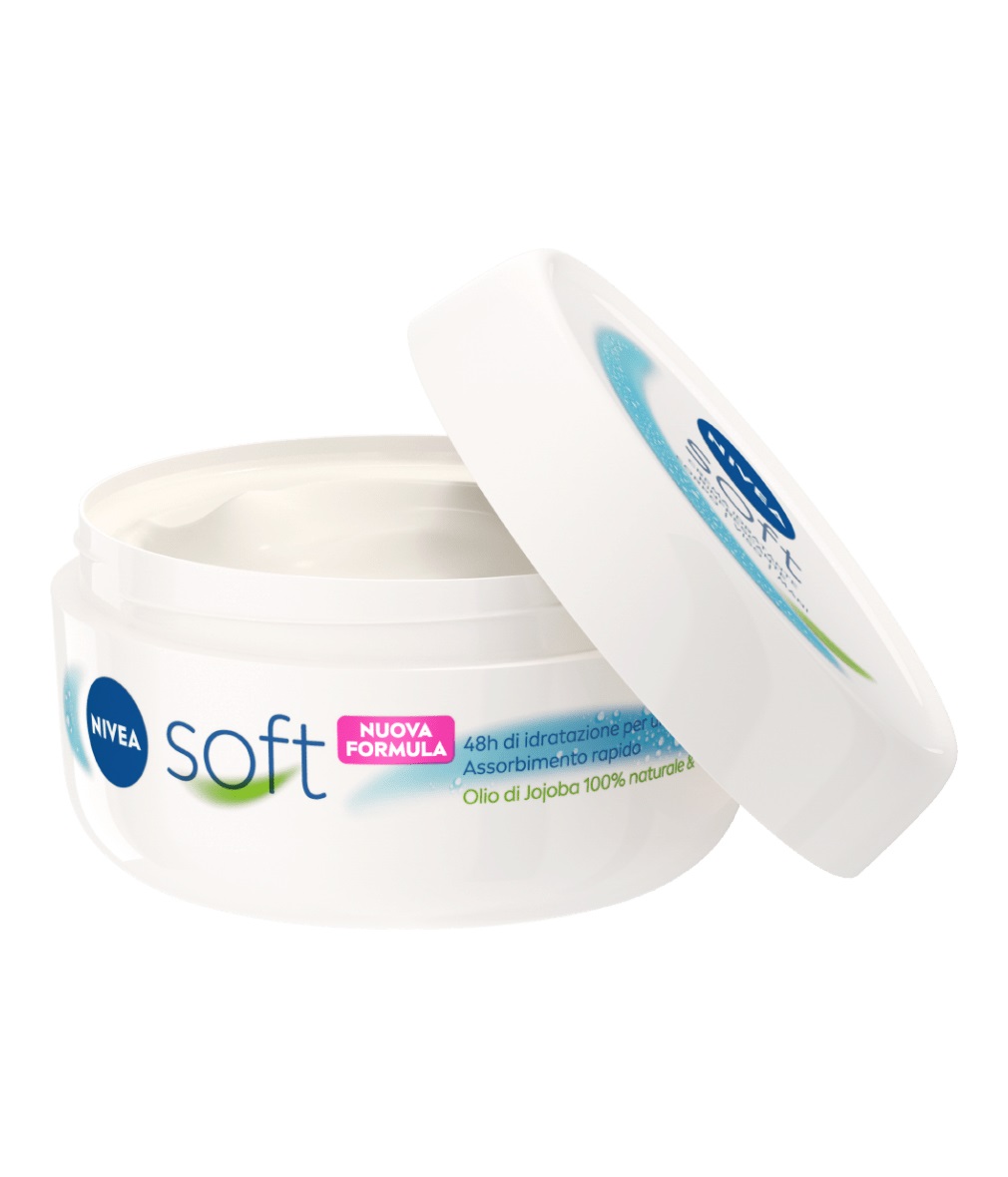 Nivea Soft Crema Idratante Multiuso 300 ml - Viso, Corpo e Mani, Assorbimento Rapido, Arricchita con Olio di Jojoba e Vitamina E