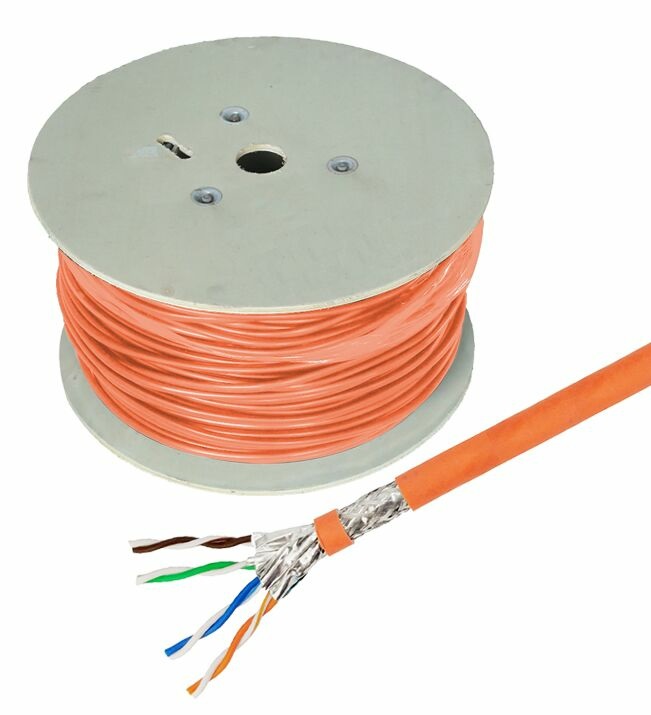 Helos 263842 Cavo di Rete Arancione 500 m Cat7 S/FTP (S-STP) con PiMF e LSZH