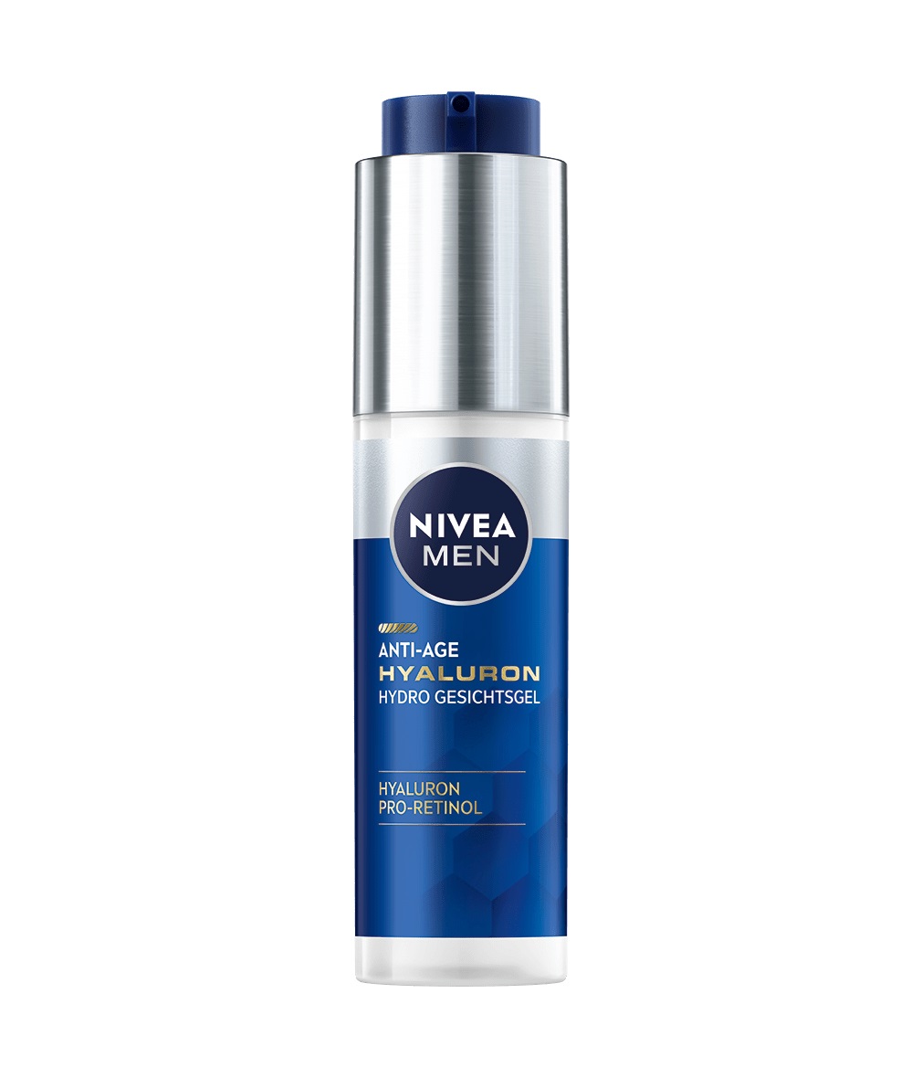 NIVEA MEN Gel Viso Anti-Età Hyaluron Hydro 50 ml - Idratante, Rassodante e Anti-Rughe con Pro-Retinolo