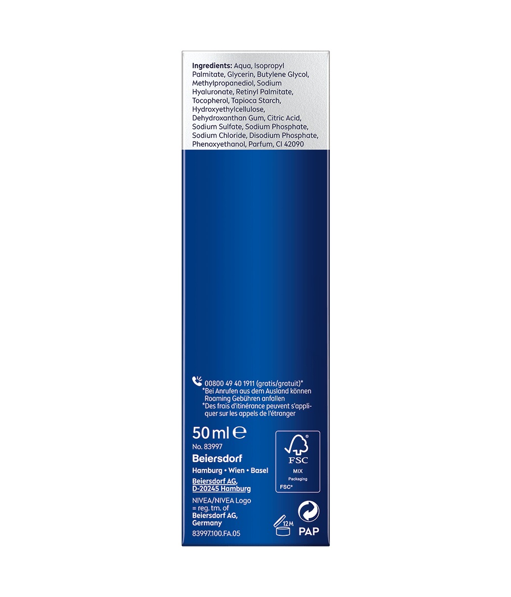 NIVEA MEN Gel Viso Anti-Età Hyaluron Hydro 50 ml - Idratante, Rassodante e Anti-Rughe con Pro-Retinolo