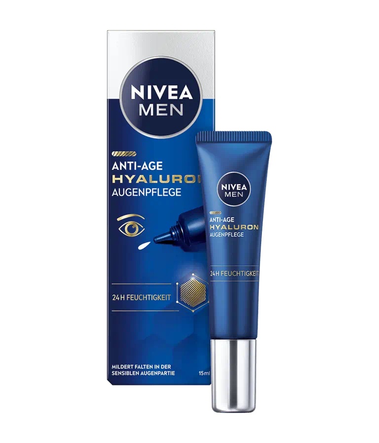 NIVEA Men Hyaluron Anti-Age Crema per Contorno Occhi Antirughe con Acido Ialuronico 15 ml