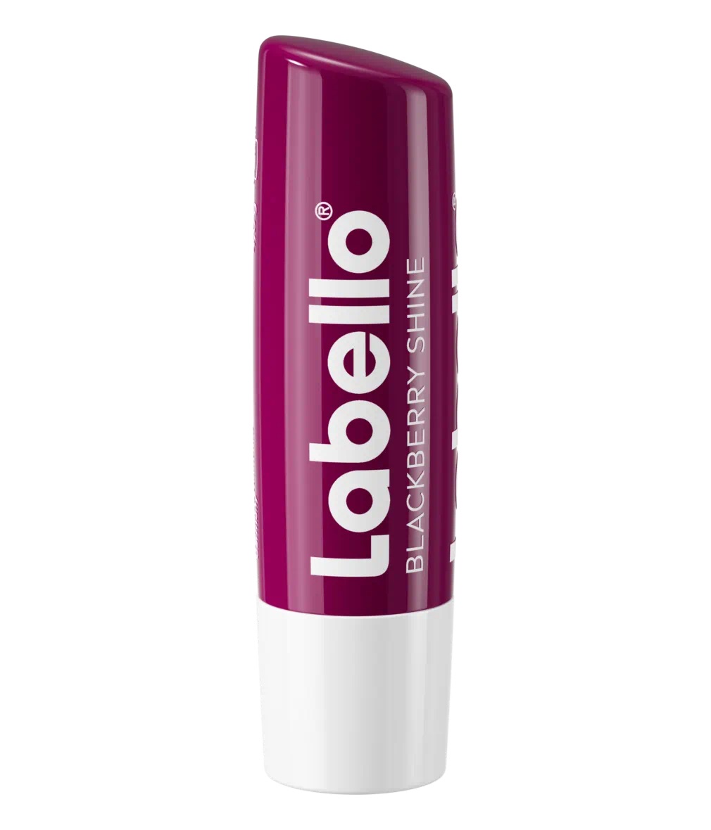 Labello Blackberry Shine Balsamo Labbra 4.8 g - Aroma di More, Colore Bordeaux Scintillante, Formula Idratante Senza Oli Minerali