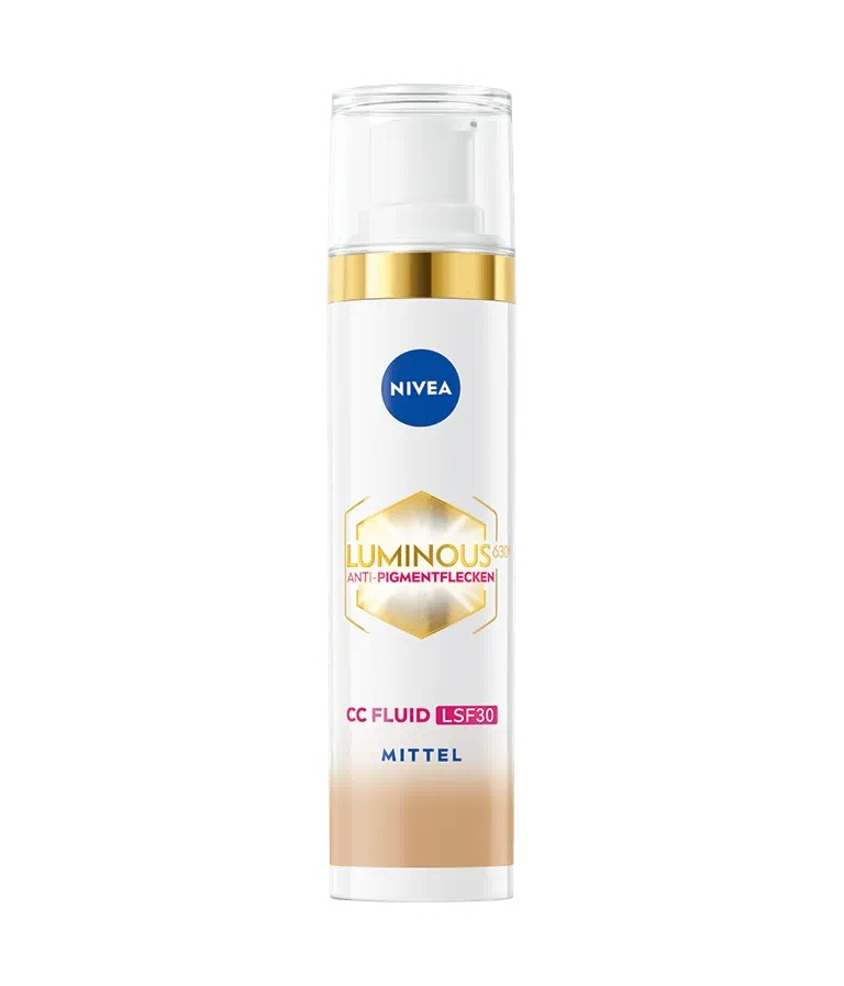 NIVEA Luminous 630 - CC Fluid Anti-Pigmentazione con SPF 30, Acido Ialuronico e Pigmenti Microincapsulati per Tonalità Medie della Pelle