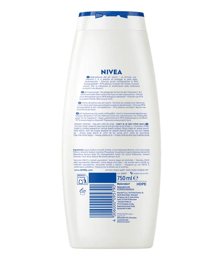 NIVEA Care & Diamond - Bagnodoccia Nutriente e Idratante 750 ml per una Pelle Morbida e Profumata
