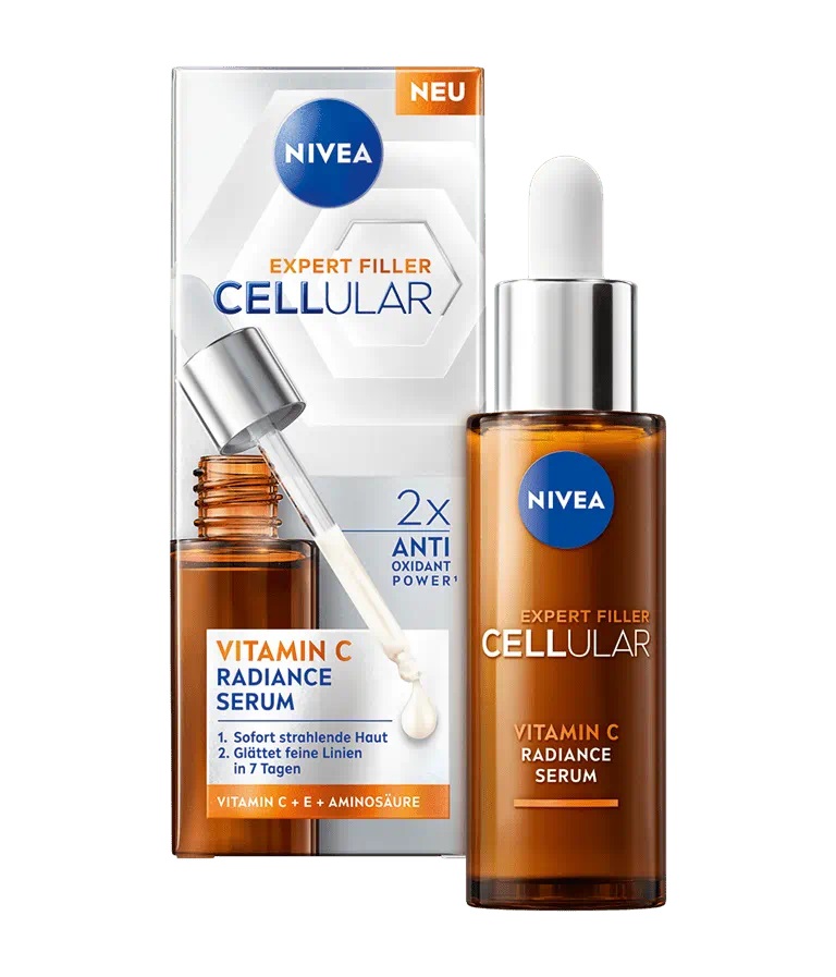 NIVEA Siero Viso Expert Filler Cellular con Vitamina C e E - 30 ml, Rinnova e Protegge la Pelle