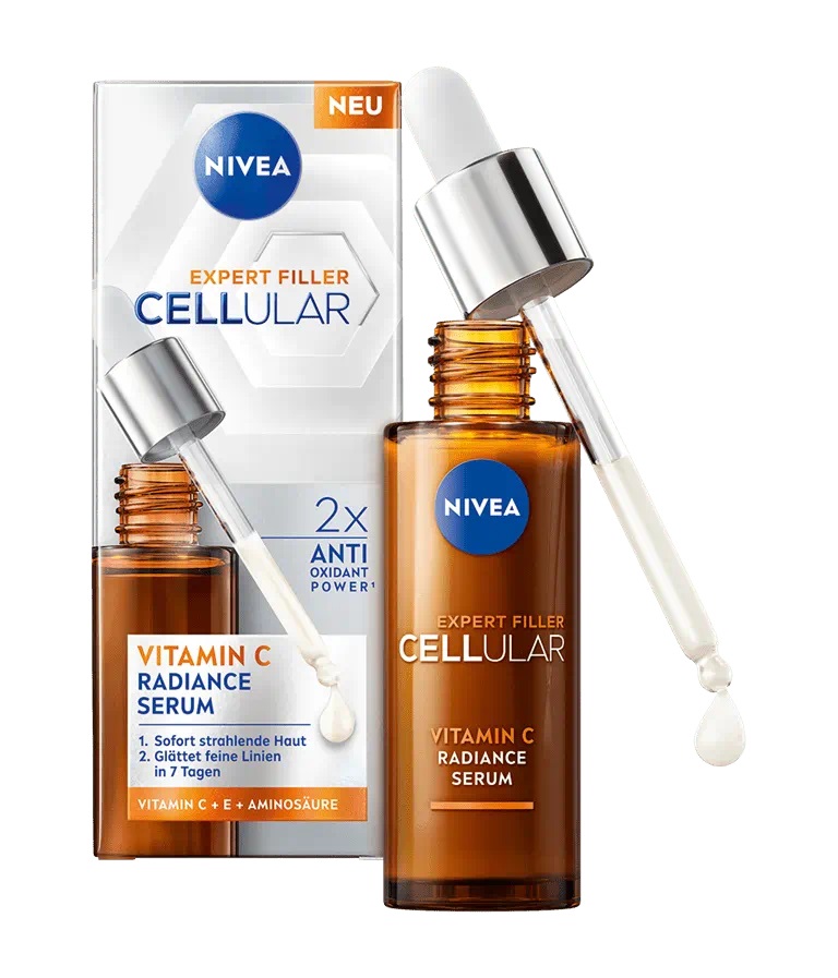 NIVEA Siero Viso Expert Filler Cellular con Vitamina C e E - 30 ml, Rinnova e Protegge la Pelle