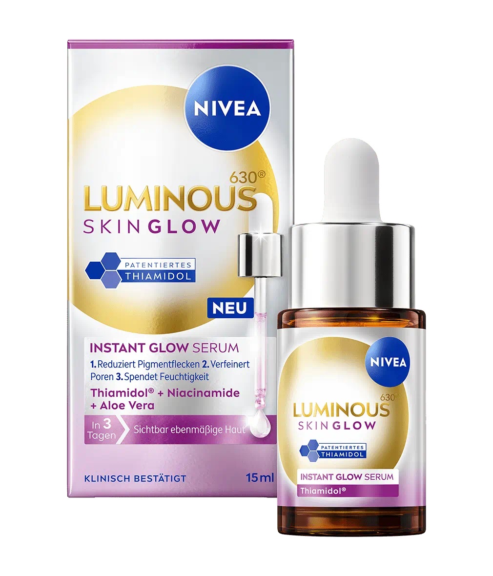 NIVEA LUMINOUS630 Siero Viso 15 ml - Pelle Radiosa e Uniforme con Tiomidolo, Niacinamide e Aloe Vera