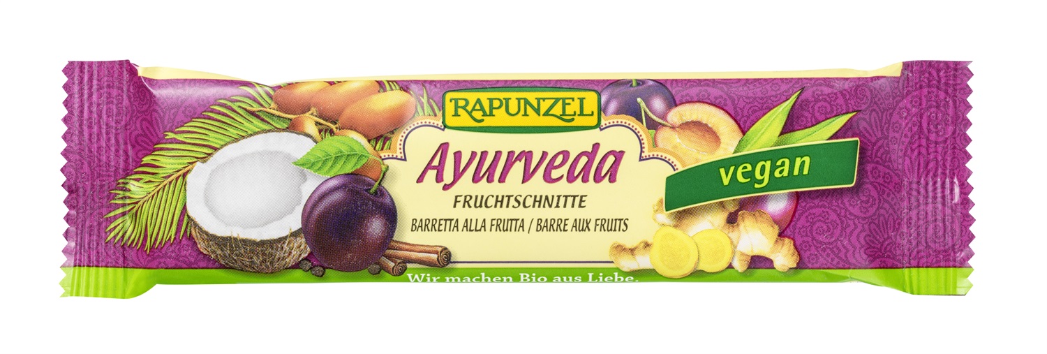 Rapunzel Barretta alla Frutta Ayurveda Bio - 40 g, Snack Energetico con Datteri e Uva Sultanina