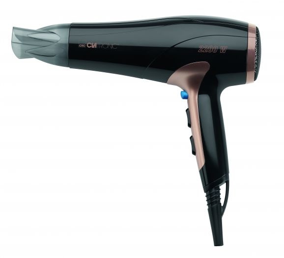 Clatronic HT 3661 Asciugacapelli Professionale 2200 W con Funzione Ionizzante, Nero/Rame