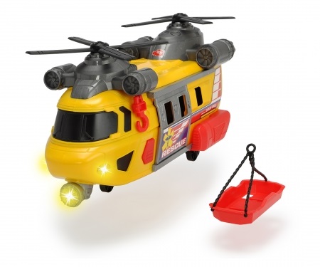 Dickie Toys Elicottero City Heroes 30 cm con Luci, Suoni, Verricello e Parti Apribili, 3 Anni