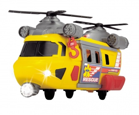 Dickie Toys Elicottero City Heroes 30 cm con Luci, Suoni, Verricello e Parti Apribili, 3 Anni