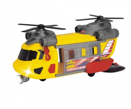 Dickie Toys Elicottero City Heroes 30 cm con Luci, Suoni, Verricello e Parti Apribili, 3 Anni