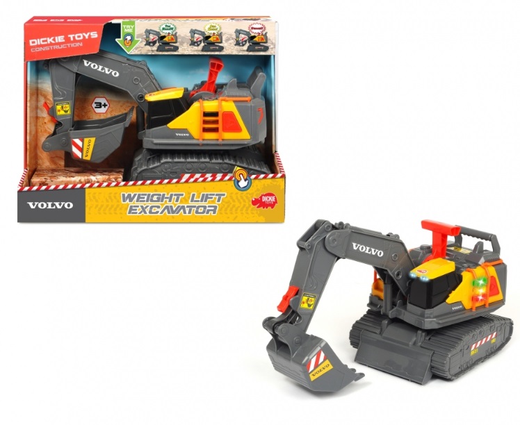Dickie Toys Volvo Escavatore Rileva Il Peso 30 cm con Luci e Suoni - 203725006