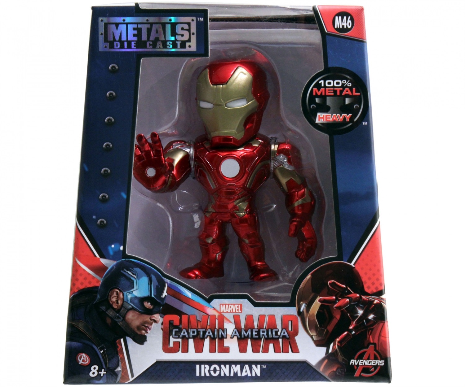 Jada Toys Marvel Iron Man Personaggio in Die-Cast 10 cm - Collezione 8 Anni