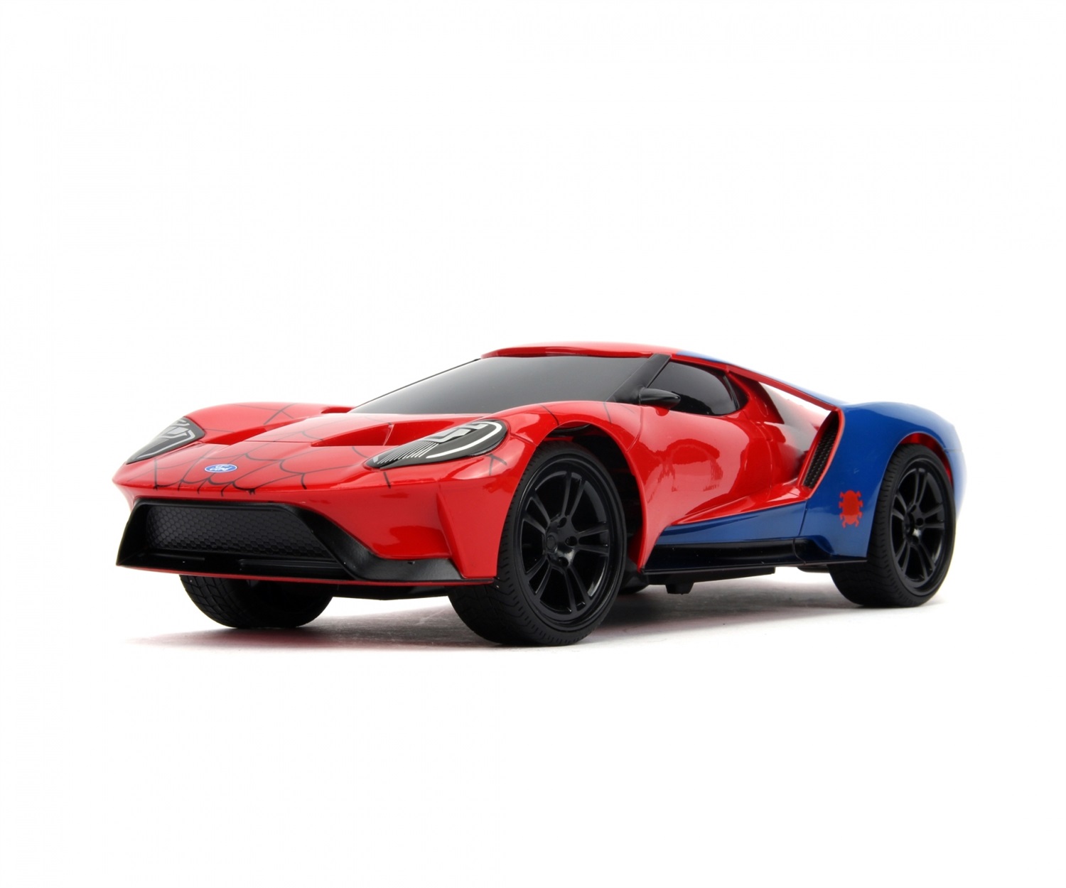Jada Marvel RC Spider-Man 2017 Ford GT Modellino Radiocomandato 1:16 con Funzione Turbo e Ricarica USB