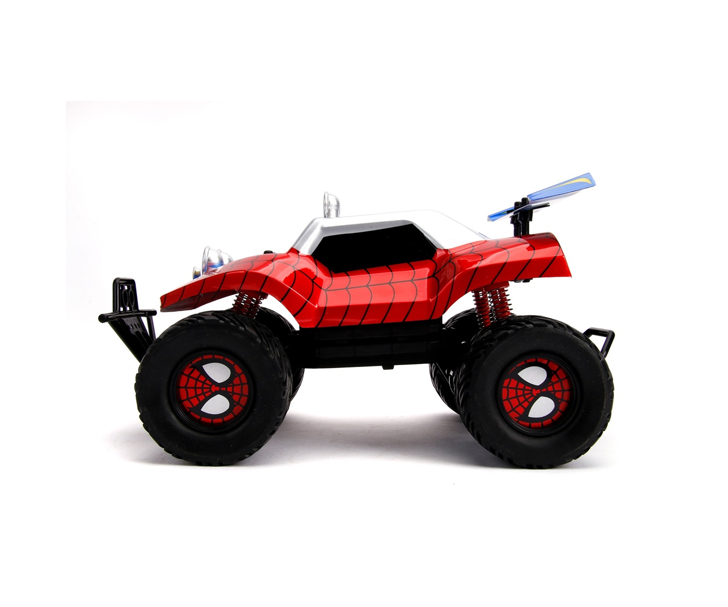 Jada Toys Marvel Spider-Man RC Buggy 1:14 - Radiocomando 2 Canali, 2,4 GHz, Funzione Turbo, Velocità fino a 9 km/h, Ricarica USB, 8 anni