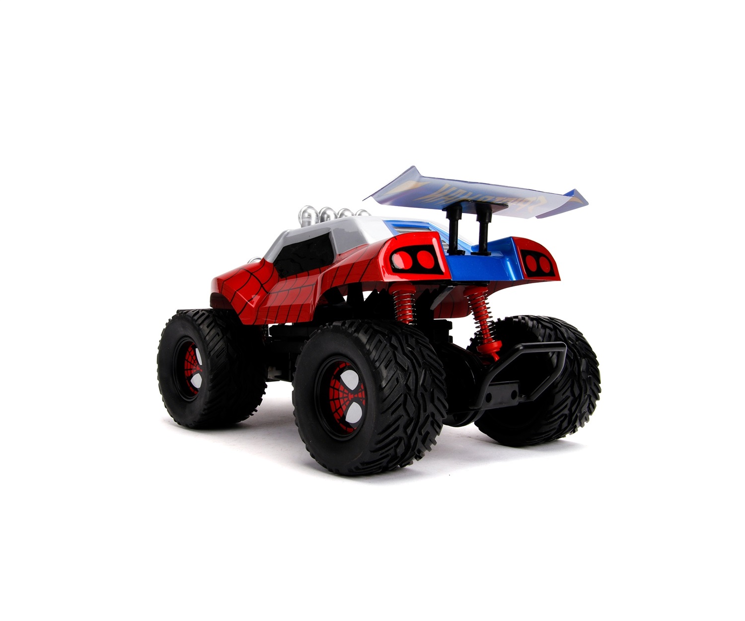 Jada Toys Marvel Spider-Man RC Buggy 1:14 - Radiocomando 2 Canali, 2,4 GHz, Funzione Turbo, Velocità fino a 9 km/h, Ricarica USB, 8 anni