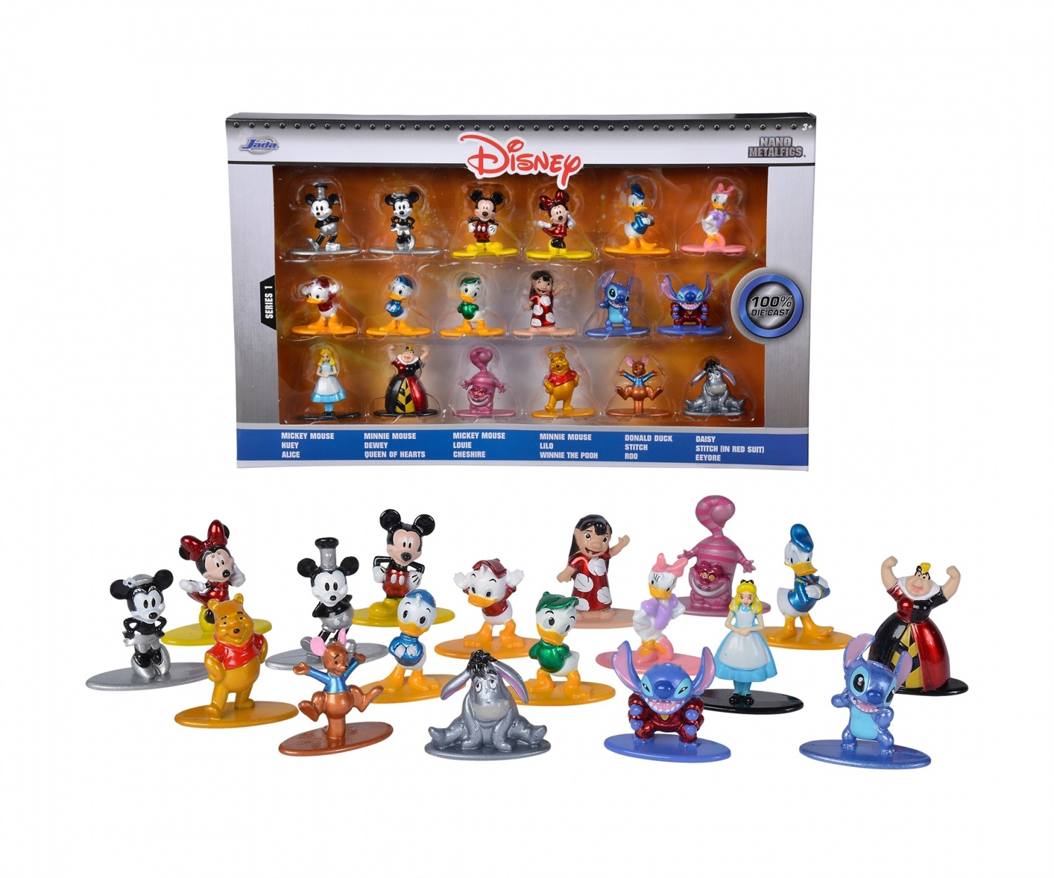 Jada Toys Disney Gift Pack - 18 Personaggi in Metallo da 4 cm per Collezionisti
