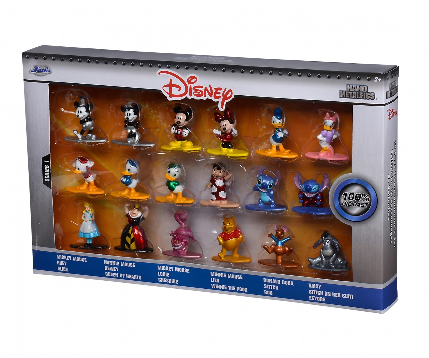Jada Toys Disney Gift Pack - 18 Personaggi in Metallo da 4 cm per Collezionisti