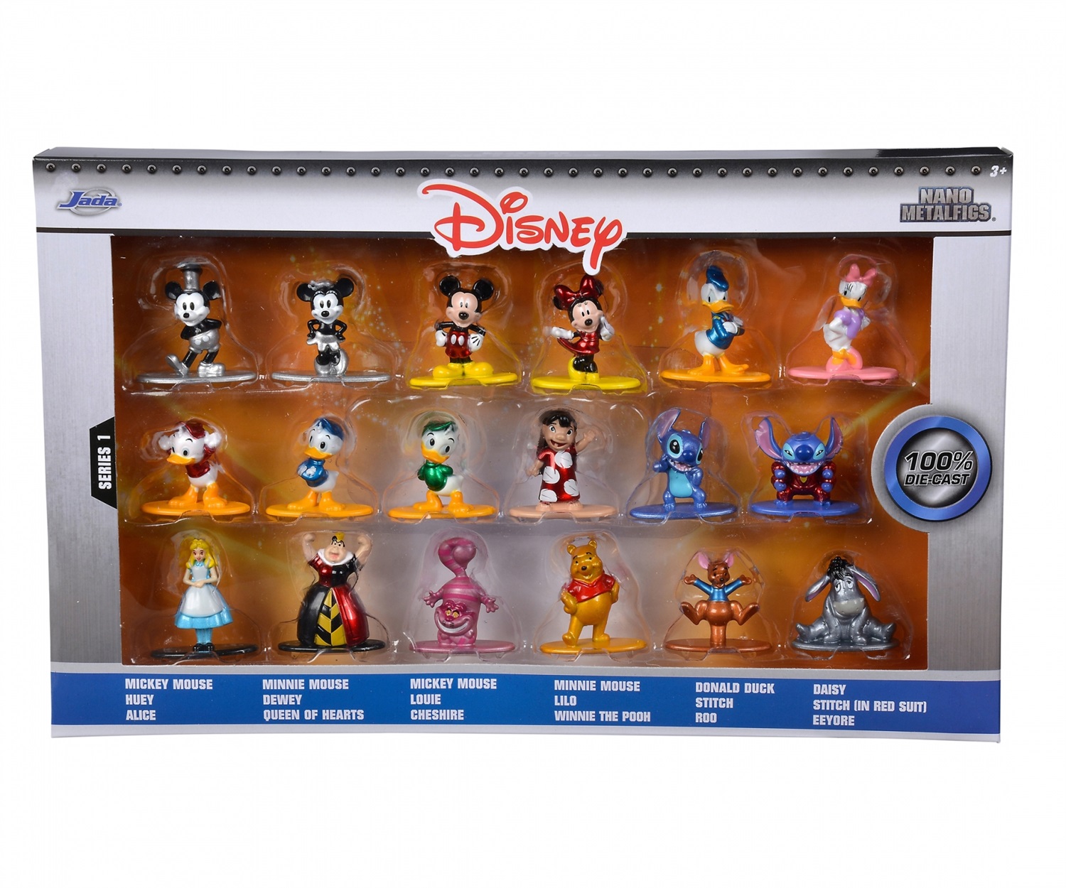 Jada Toys Disney Gift Pack - 18 Personaggi in Metallo da 4 cm per Collezionisti