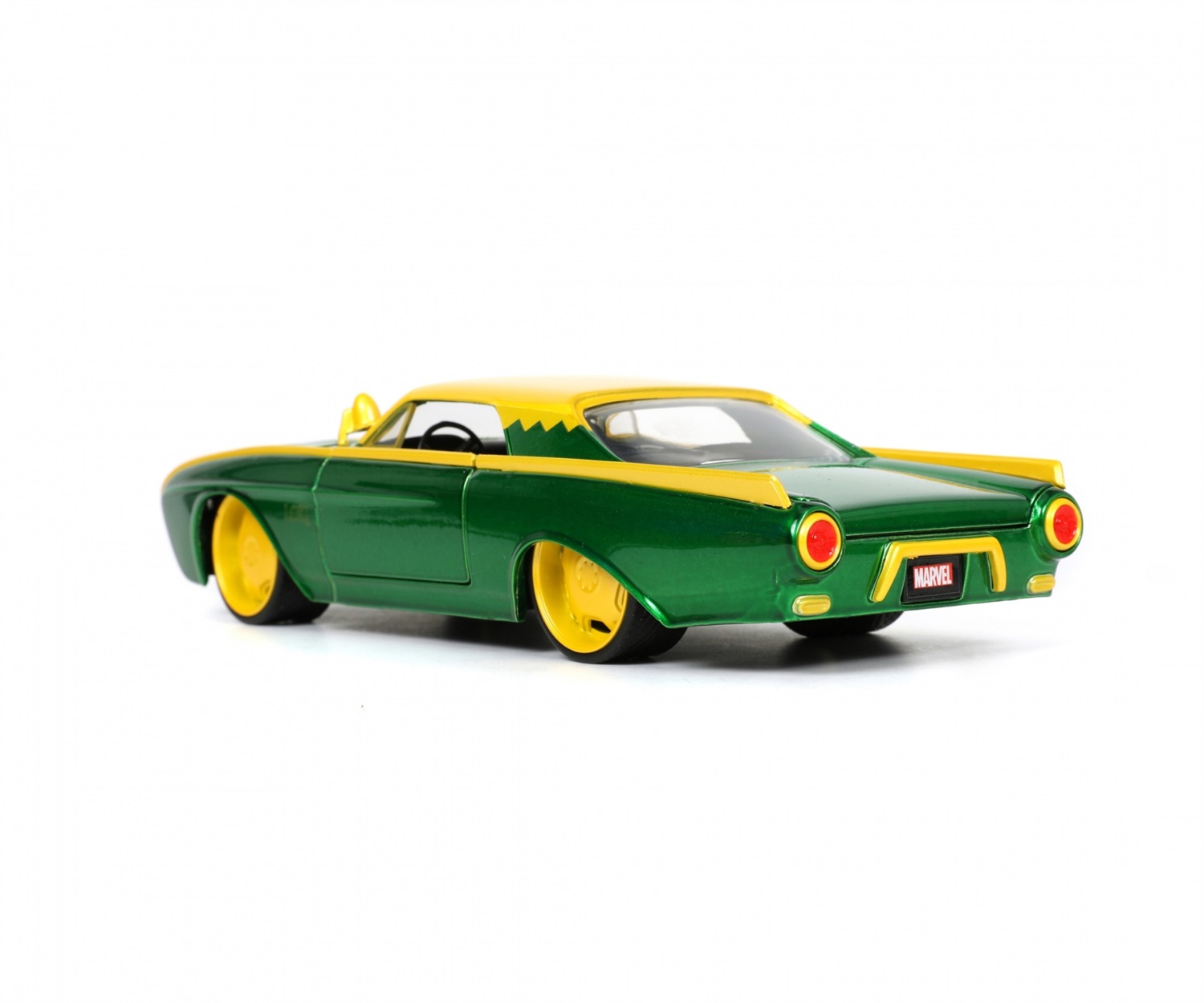 Jada Toys Marvel Loki Ford Thunderbird 1:24 - Die-Cast con Personaggio Incluso, Modello Dettagliato e Apribile