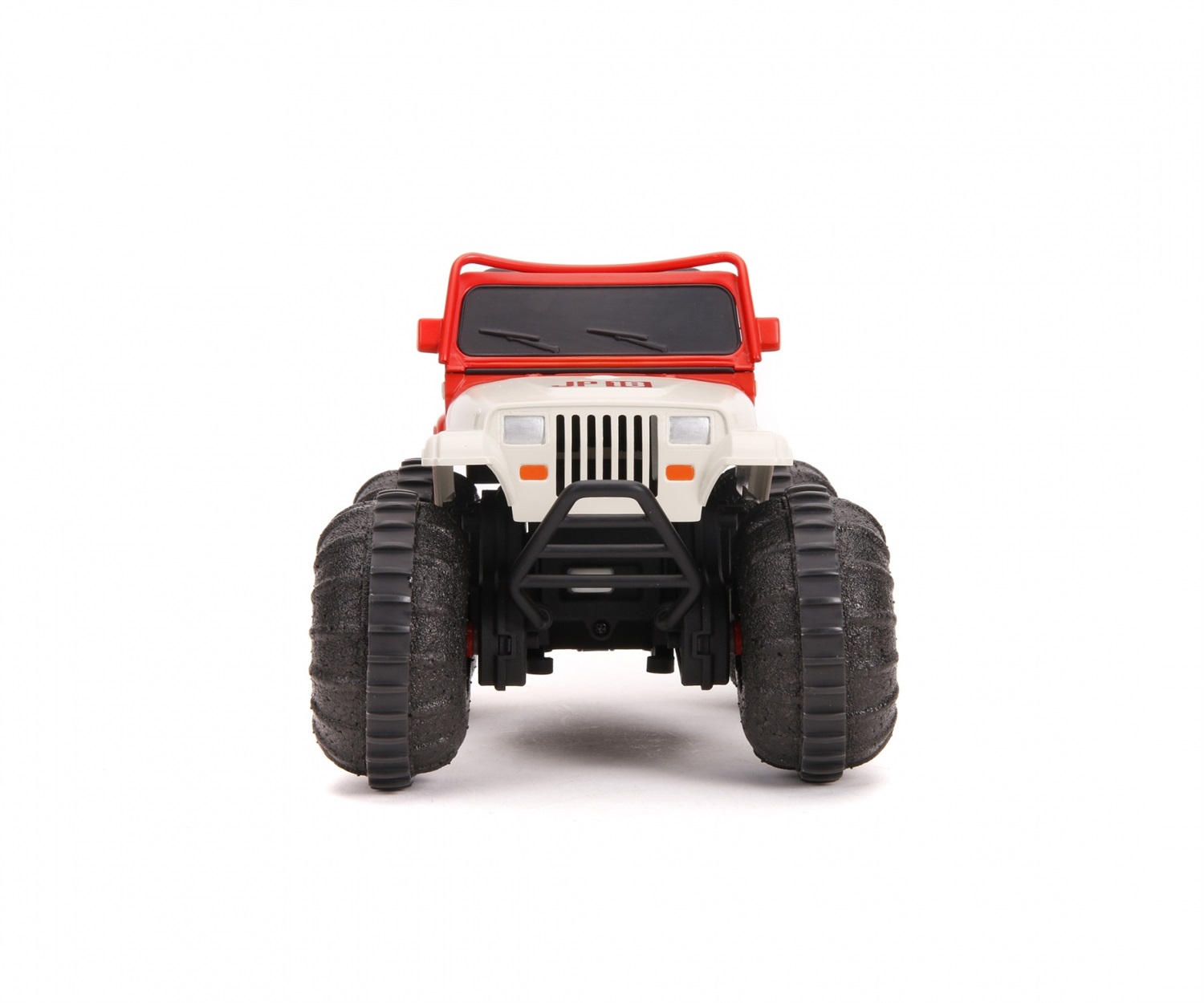 Jada Toys Jurassic Park RC Sea and Land Jeep 1:16 - Multicolore, 2 canali FS, 2,4 GHz, Turbo, Funzione Spinning, Uso Acqua e Terra, 24 cm con Telecomando