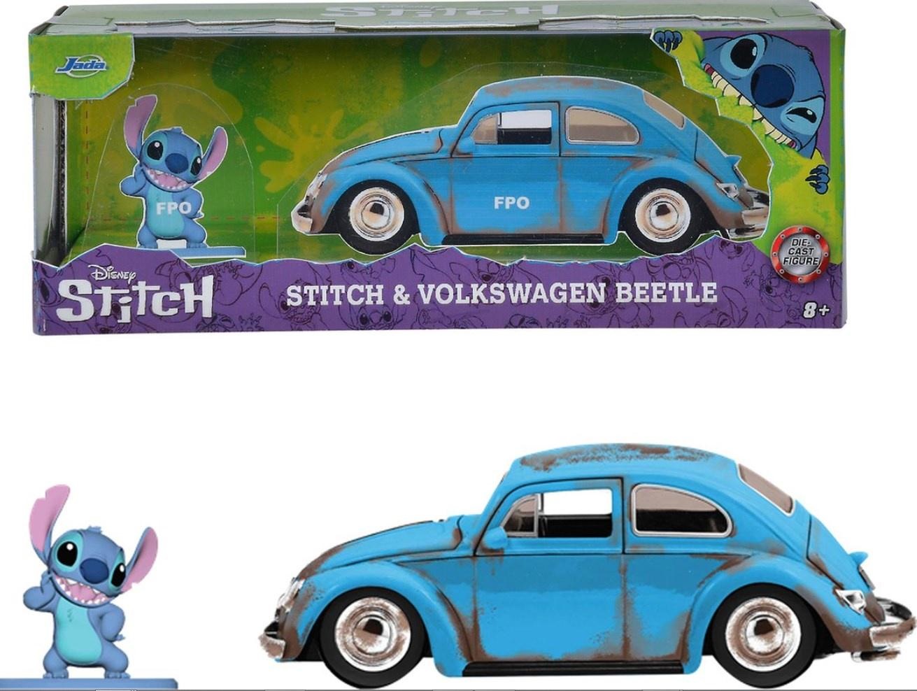 Jada Toys Volkswagen Beetle 1959 Lilo & Stitch - Modellino in Scala 1:32 con Dettagli Realistici e Porte Apribili