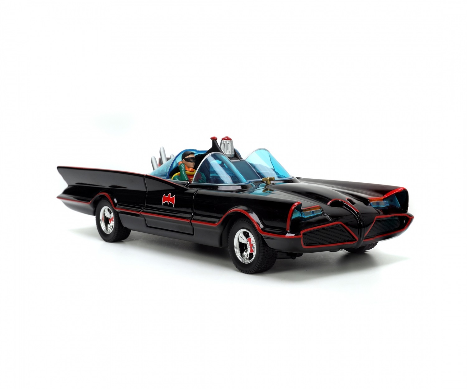 Jada Toys Classic Batmobile Deluxe 1966 - Die-Cast 1:24 con Batman, Joker e Pinguino