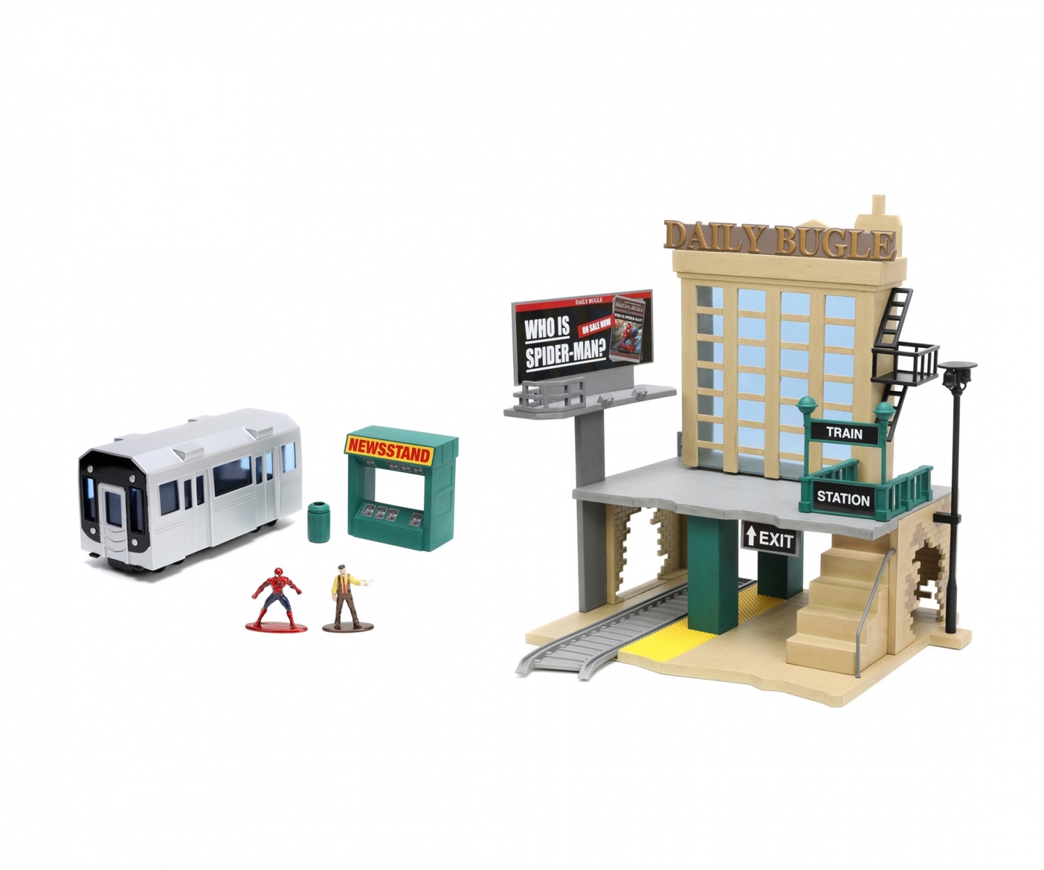 Jada Marvel Spider-Man Nano Scene Play Set con 2 Personaggi Die-Cast, 30,4 x 8,5 x 38 cm, Adatto da 5 Anni