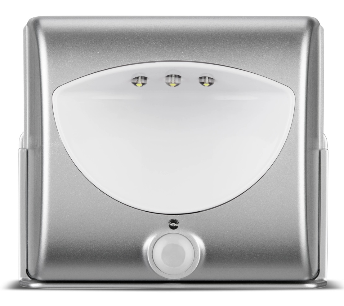REV Illuminazione da Parete LED con Rilevatore di Movimento, Modello 0029600102, Colore Argento, IP44