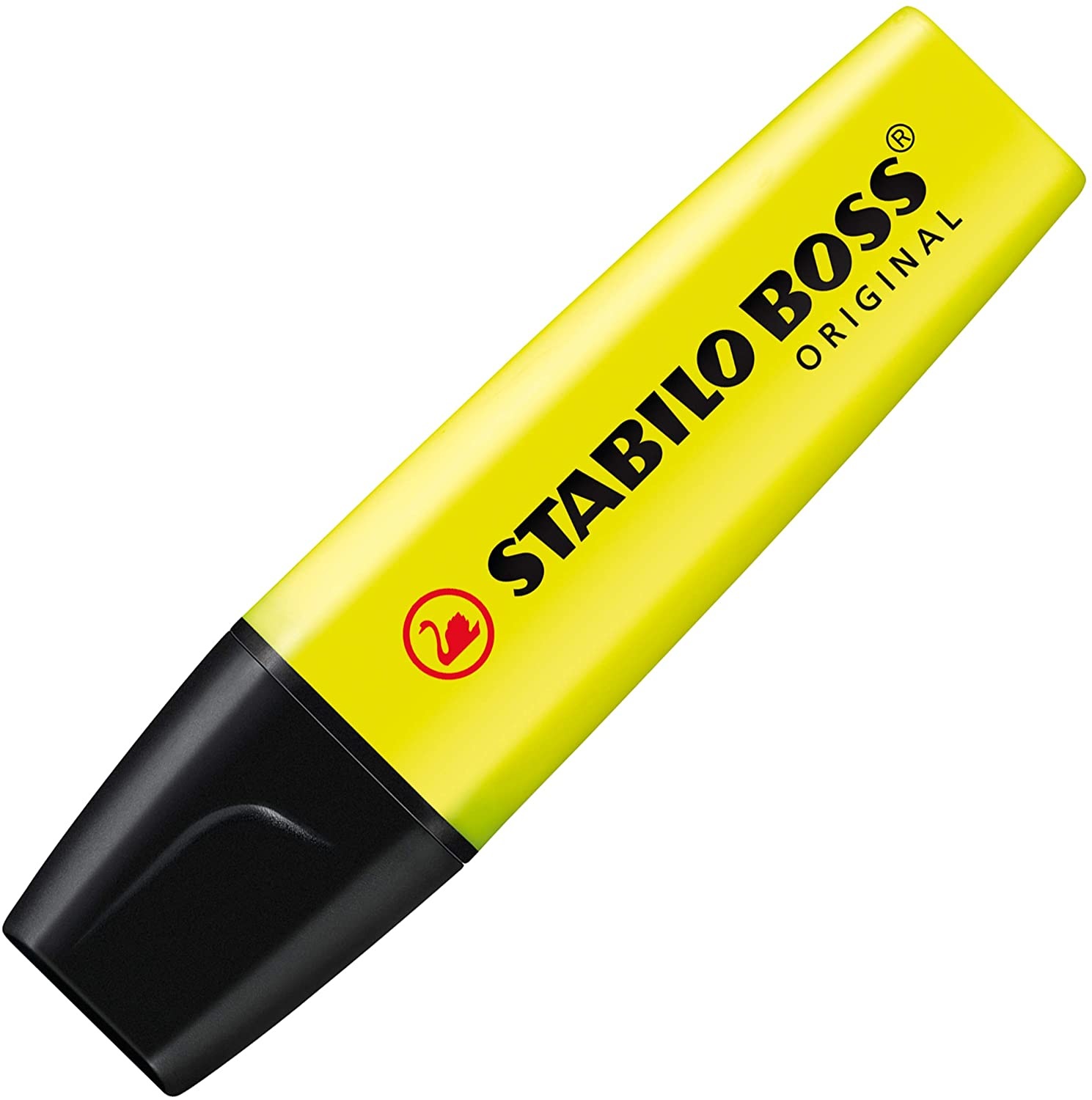 STABILO Evidenziatore BOSS ORIGINAL - Arancione - Pack da 2 - Punta a scalpello, 2 ampiezze di tratto (2 5 mm), inchiostro fluorescente, ricaricabile