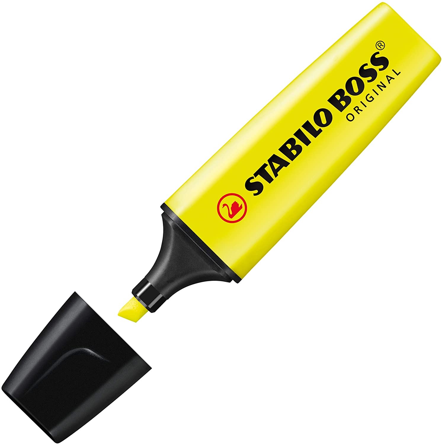 STABILO Evidenziatore BOSS ORIGINAL - Arancione - Pack da 2 - Punta a scalpello, 2 ampiezze di tratto (2 5 mm), inchiostro fluorescente, ricaricabile