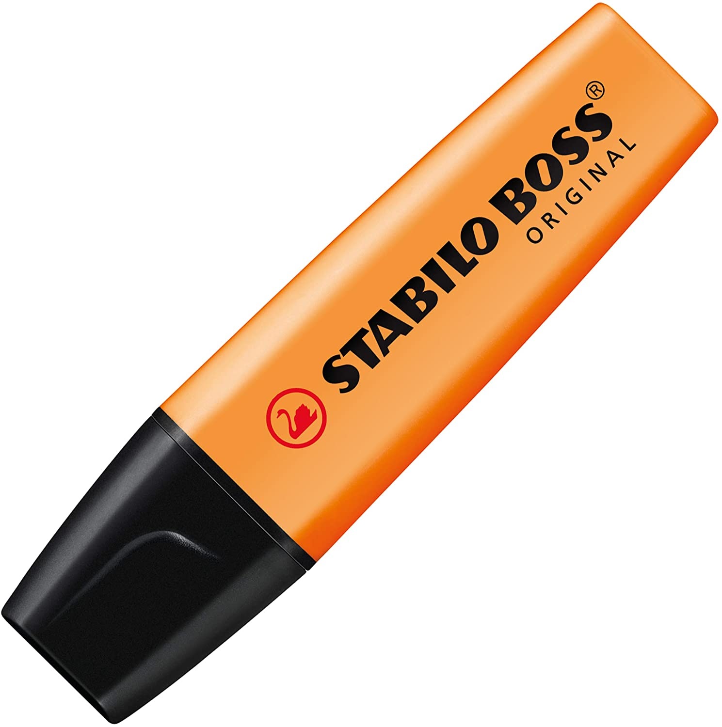 STABILO Evidenziatore BOSS ORIGINAL - Arancione - Pack da 2 - Punta a scalpello, 2 ampiezze di tratto (2 5 mm), inchiostro fluorescente, ricaricabile