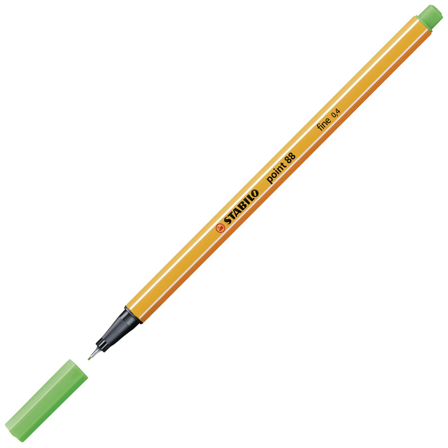 STABILO Point 88 Fineliner Verde Foglia 0,4 mm con Punta Rinforzata in Metallo