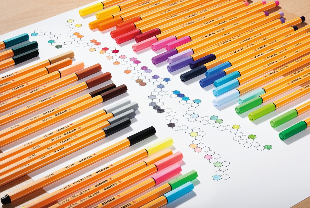 STABILO Point 88 Fineliner Verde Foglia 0,4 mm con Punta Rinforzata in Metallo