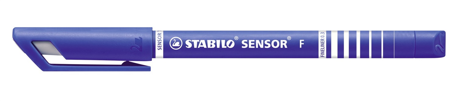 STABILO Fineliner Sensor Blu - Punta Rientrante in Metallo, Tratto 0,3 mm